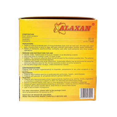 Thuốc Alaxan hỗ trợ giảm các cơn đau cơ xương, nhức đầu, đau bụng kinh, nhức răng (Hộp 100 viên)