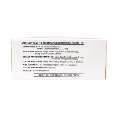 Thuốc Cetirizine EG 10mg Pymepharco điều trị viêm mũi dị ứng, mày đay (10 vỉ x 10 viên)