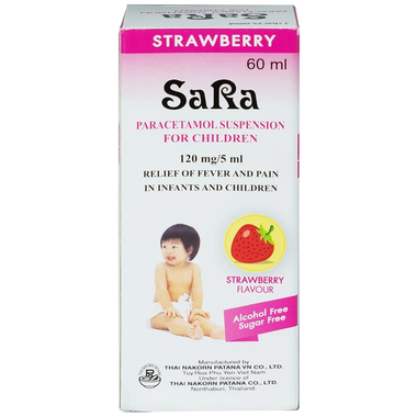 Thuốc Sara Strawberry hạ sốt, giảm đau cho trẻ (60ml)