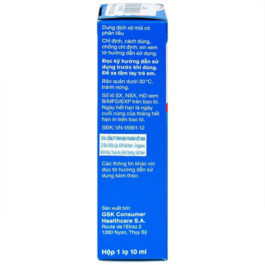 Thuốc xịt mũi Otrivin 0.1% GSK điều trị nghẹt mũi, sung huyết mũi (10ml)