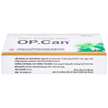 Thuốc O.P.CAN OPC  viên nang mềm điều trị giảm trí nhớ, kém tập trung, thiểu năng tuần hoàn não (4 vỉ x 10 viên)