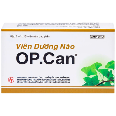 Thuốc O.P.CAN OPC  viên nang mềm điều trị giảm trí nhớ, kém tập trung, thiểu năng tuần hoàn não (4 vỉ x 10 viên)