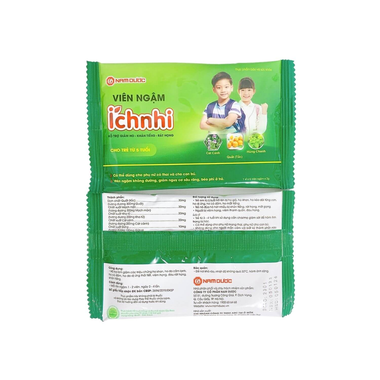 Thực phẩm bảo vệ sức khỏe Viên ngậm Ích Nhi Hỗ trợ làm giảm các triệu chứng ho khan, ho do cảm lạnh, ho có đờm, ho do dị ứng thời tiết, viêm họng, đau rất họng, khản tiếng