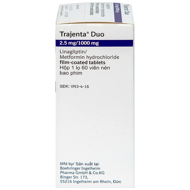 Thuốc Trajenta Duo 2.5mg/1000mg điều trị đái tháo đường tuýp 2 (14 viên)