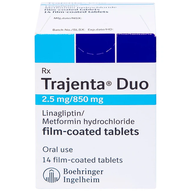 Thuốc Trajenta Duo 2.5mg/850mg điều trị đái tháo đường tuýp 2 (14 viên)