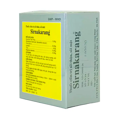 Thuốc Sirnakarang F hỗ trợ điều trị sỏi đường tiết niệu, sỏi thận (10 gói x 6g)