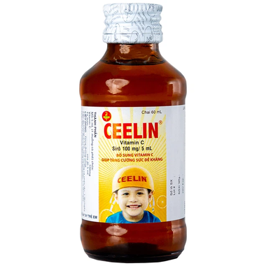 Siro Ceelin United bổ sung vitamin C, tăng cường sức đề kháng (60ml)