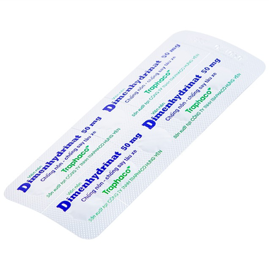 Thuốc Dimenhydrinat 50mg hỗ trợ chống nôn, chống say tàu xe (Hộp 100 viên)