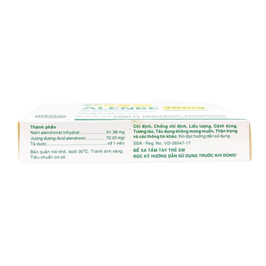 Thuốc Alenbe 70mg Hasan điều trị loãng xương (2 vỉ x 2 viên)