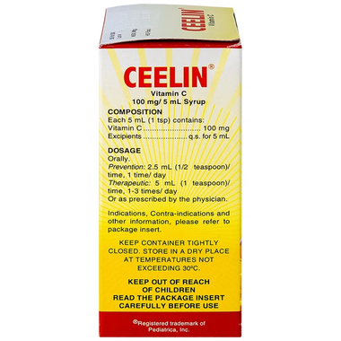 Siro Ceelin United bổ sung vitamin C, tăng cường sức đề kháng (60ml)