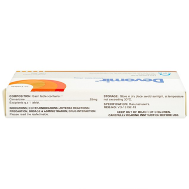Thuốc Devomir S.P.M phòng ngừa say sóng, say tàu xe, máy bay (3 vỉ x 10 viên)