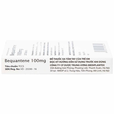 Thuốc Bequantene 100mg hỗ trợ điều trị chứng rụng tóc lan tỏa (Hộp 20 viên)