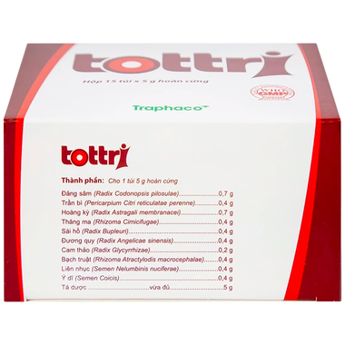 Hoàn cứng Tottri Traphaco điều trị chảy máu khi đại tiện, đau rát (15 túi x 5g)