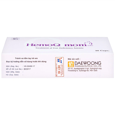 Thuốc HemoQ Mom phòng ngừa và điều trị thiếu máu (3 vỉ x 10 viên)