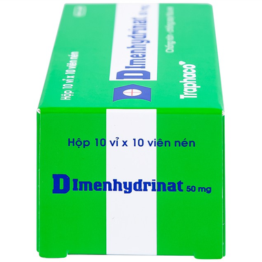 Thuốc Dimenhydrinat 50mg hỗ trợ chống nôn, chống say tàu xe (Hộp 100 viên)