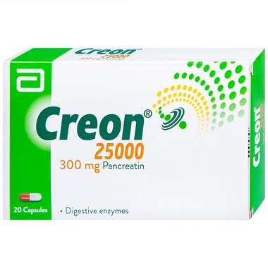 Thuốc Creon 25000 Abbott điều trị thiểu năng tụy ngoại tiết (2 vĩ x 10 viên)