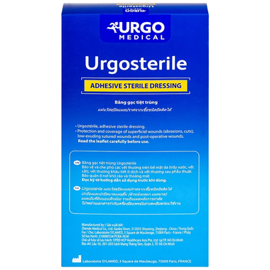 Băng Gạc Tiệt Trùng Urgosterile 10cm X 30cm Bảo Vệ Vết Trầy Xước, Vết Cắt, Vết Thương (Hộp 20 Miếng)