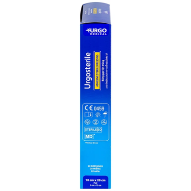 Băng Gạc Tiệt Trùng Urgosterile 10cm X 30cm Bảo Vệ Vết Trầy Xước, Vết Cắt, Vết Thương (Hộp 20 Miếng)