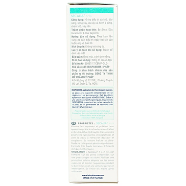 Kem Isis Pharma Secalia AHA dưỡng ẩm, làm mềm da, giảm khô da (75ml)