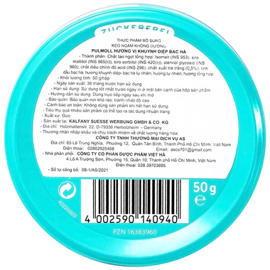 Kẹo ngậm không đường Pulmoll Hương Khuynh Diệp Bạc Hà (hộp 45g)