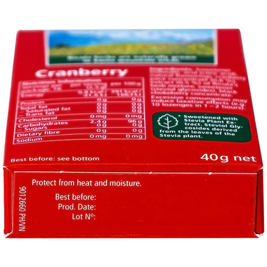 Kẹo thảo mộc Ricola trái cây Cranberry không đường (gói x 40 g)