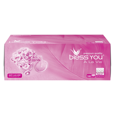 Khăn giấy lụa Bless You 2 lớp hộp 180 tờ