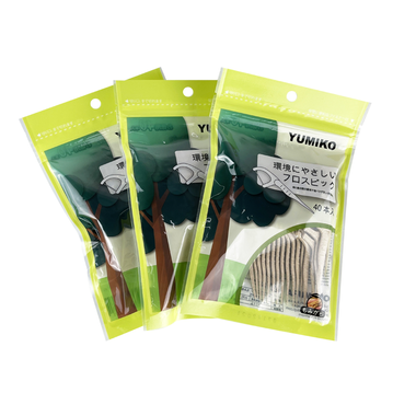 Tăm chỉ kẽ răng thân trấu Eco Yumiko Ki Works (gói 40 cây)