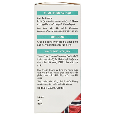 Thực phẩm bảo vệ sức khỏe Avisure DHA Smart Kid (lọ 20 ml)Thực phẩm bảo vệ sức khỏe Avisure DHA Smart Kid (lọ 20 ml)Thực phẩm bảo vệ sức khỏe Avisure DHA Smart Kid (lọ 20 ml)