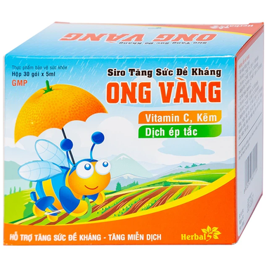 Thực phẩm bảo vệ sức khỏe siro tăng sức đề kháng Ong Vàng (hộp 30 gói)