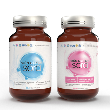 Thực phẩm bảo vệ sức khỏe VIÊN ĐẸP DA SORA ( hộp 2 lọ x 30 viên )