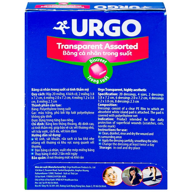 Băng cá nhân trong suốt Urgo Transparent Assorted