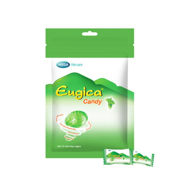 Kẹo ngậm thảo dược Eugica Candy giảm ho, đau họng gói 15 viên