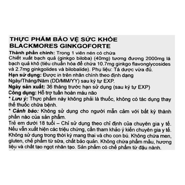 Thực phẩm bảo vệ sức khoẻ Blackmores Ginkgoforte