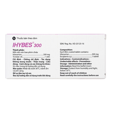 Thuốc Ihybes 300 điều trị tăng huyết áp động mạch vô căn (3 vỉ x 10 viên)