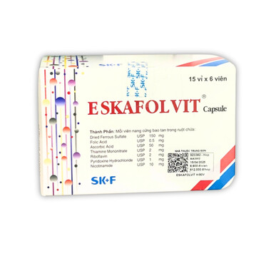 Viên nang Eskafolvit Capsule Eskayef phòng và điều trị bệnh thiếu máu do thiếu sắt (15 vỉ x 6 viên)