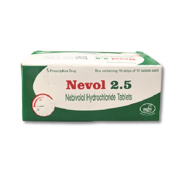 Viên nén Nevol 2.5 điều trị tăng huyết áp vô căn (10 vỉ x 10 viên)