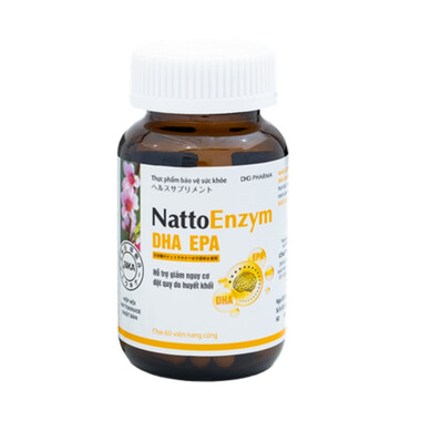 Viên uống NattoEnzym DHA EPA DHG Pharma hỗ trợ giảm nguy cơ tắt mạch, đột quỵ do huyết khối (60 viên)