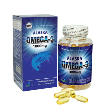 Viên uống Alaska Omega 3 1000mg Meracine Giúp cải thiện thị lực giảm nguy cơ xơ vữa (Hộp 100 viên)