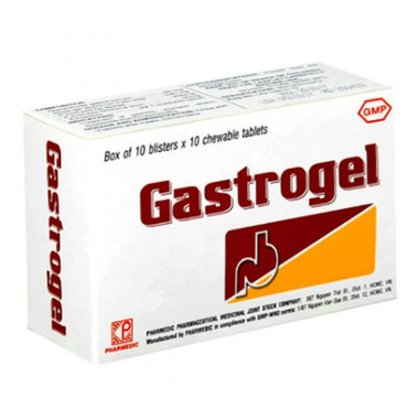 Viên nhai Gastrogel Pharmedic điều trị viêm loét dạ dày, hành tá tràng thể thừa acid (10 vỉ x 10 viên)