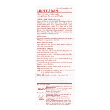 Viên uống Linh Tự Đan Hồng Bàng giúp tăng cường sinh lý nam, hỗ trợ giảm nguy cơ mãn dục nam (3 vỉ x 10 viên)