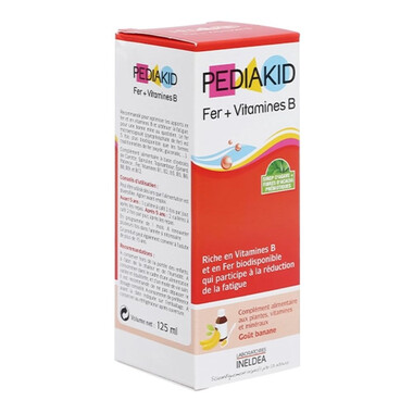 Siro Pediakid Fer + Vitamines B giúp bổ sung thảo mộc, Vitamin, khoảng chất (125ml)
