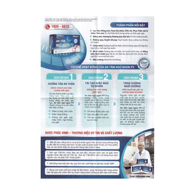 Viên uống An Tâm Ngủ Ngon PV Pharma giúp an thần, giảm căng thẳng (5 vỉ x 10 viên)
