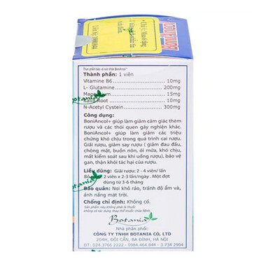 Viên uống BoniAncol Botania giảm cảm giác thèm rượu và thói quen gây nghiện khác (60 viên)