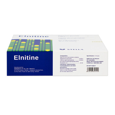 Dung dịch uống Elnitine 10ml Stella bổ sung calcium và magnesium cho người bệnh (20 ống)