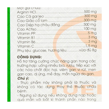 Trà túi lọc Giải Độc Gan Tuệ Linh hỗ trợ tăng cường chức năng gan (8g x 5 gói)