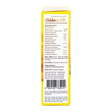 Men vi sinh Golden Lab Cell Biotech hỗ trợ cân bằng hệ vi sinh đường ruột (20 gói x 2g)
