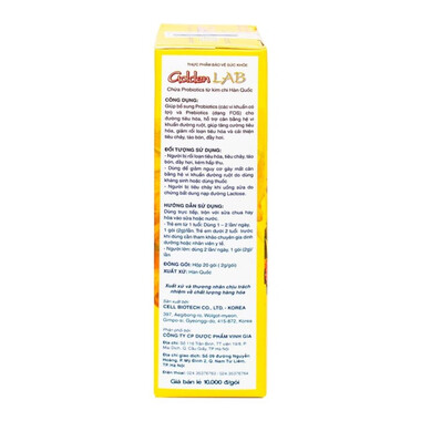 Men vi sinh Golden Lab Cell Biotech hỗ trợ cân bằng hệ vi sinh đường ruột (20 gói x 2g)