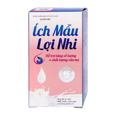 Viên uống Ích Mẫu Lợi Nhi IMC hỗ trợ tăng tiết sữa, tăng lượng sữa mẹ (60 viên)
