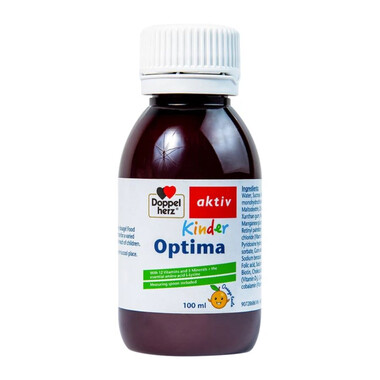 Dung dịch Kinder Optima Doppelherz Aktiv cung cấp L-lysine, một số vitamin và khoáng chất (100ml)