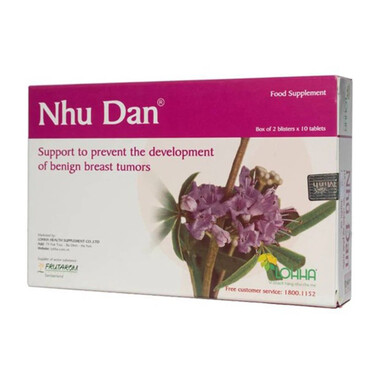 Viên uống Nhũ Đan Lohha hỗ trợ làm chậm sự phát triển của u xơ tuyến vú (2 vỉ x 10 viên)